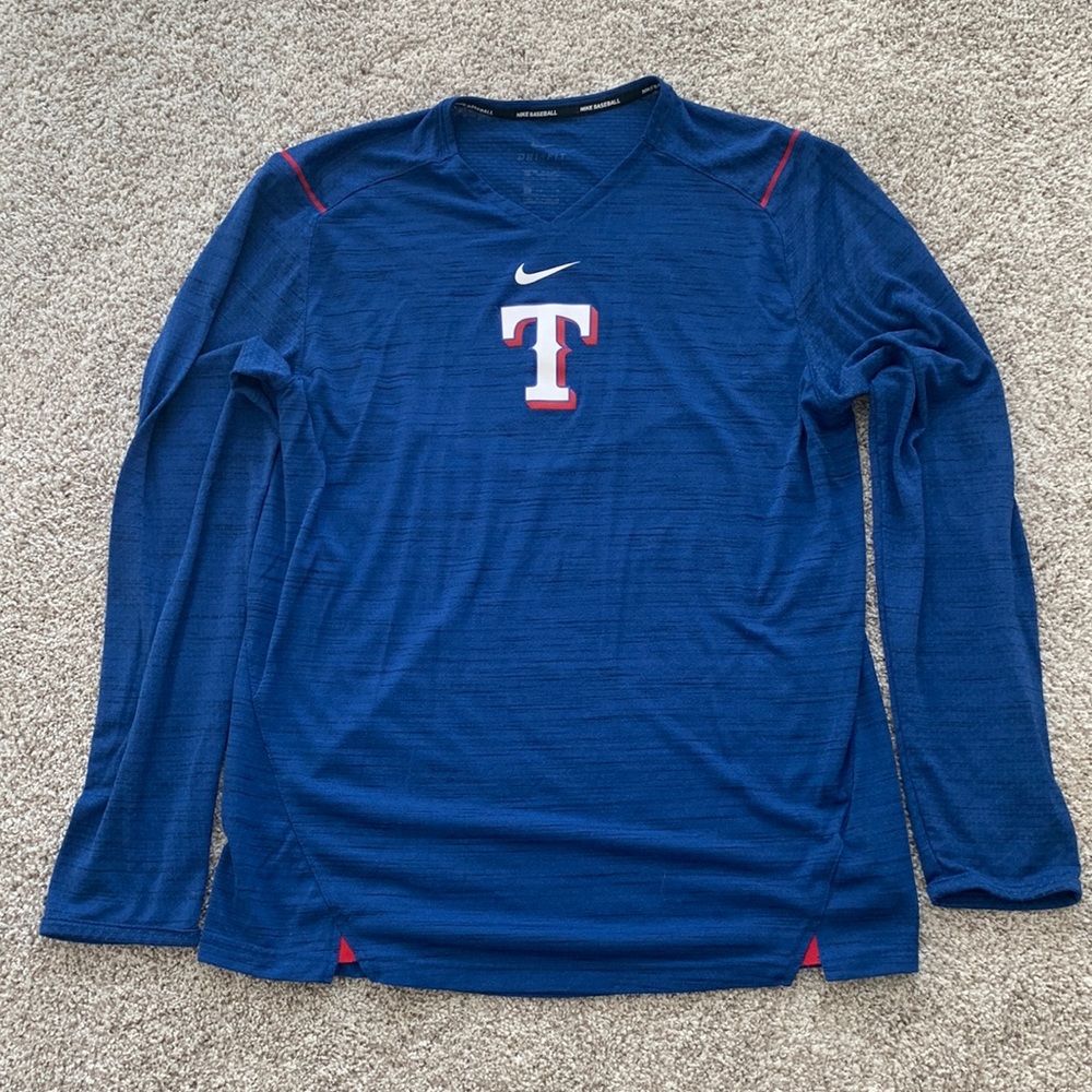 Men Texas Rangers Nike Long Sleeve Size Medium